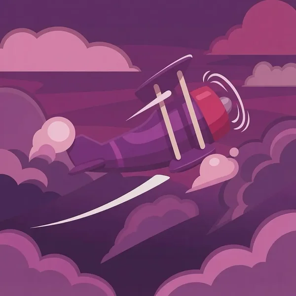 Crash game tile with a plane above the clouds